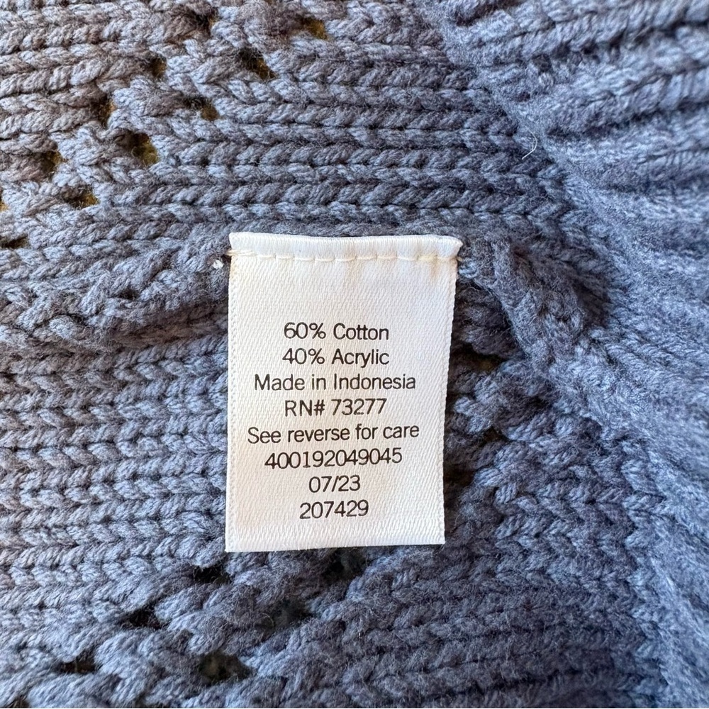 Dusty Blue Longline Thick Knit Cardigan Sweater from Sonoma - size medium - Picture 6 of 7